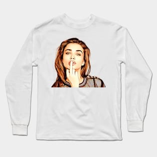 Girl with middle finger Long Sleeve T-Shirt